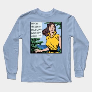 Comic Woman Ran From Him Long Sleeve T-Shirt